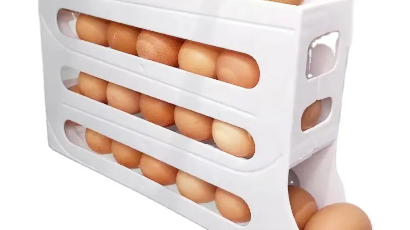 4-Layer Sliding Egg Tray Organizer Box